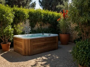 vasca idromassaggio in giardino