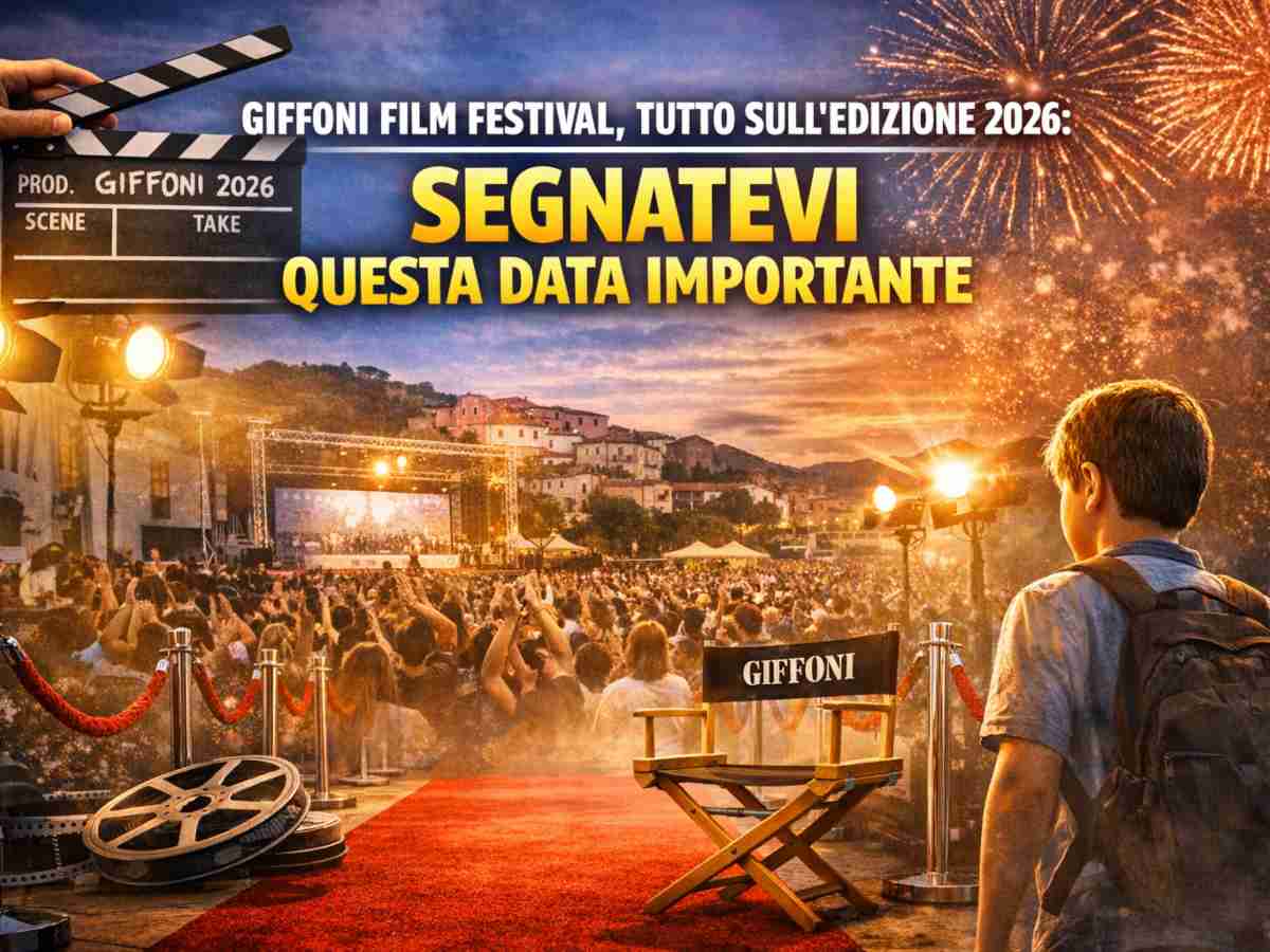 Giffoni Film Festival copertina con ragazzi e sedia da regista