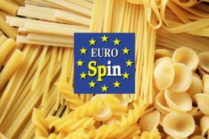 vari formati di pasta e logo eurospin in evidenza