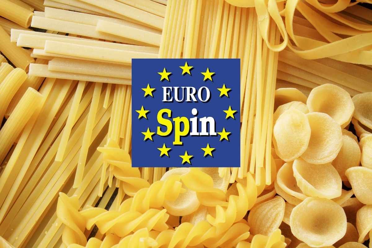 vari formati di pasta e logo eurospin in evidenza